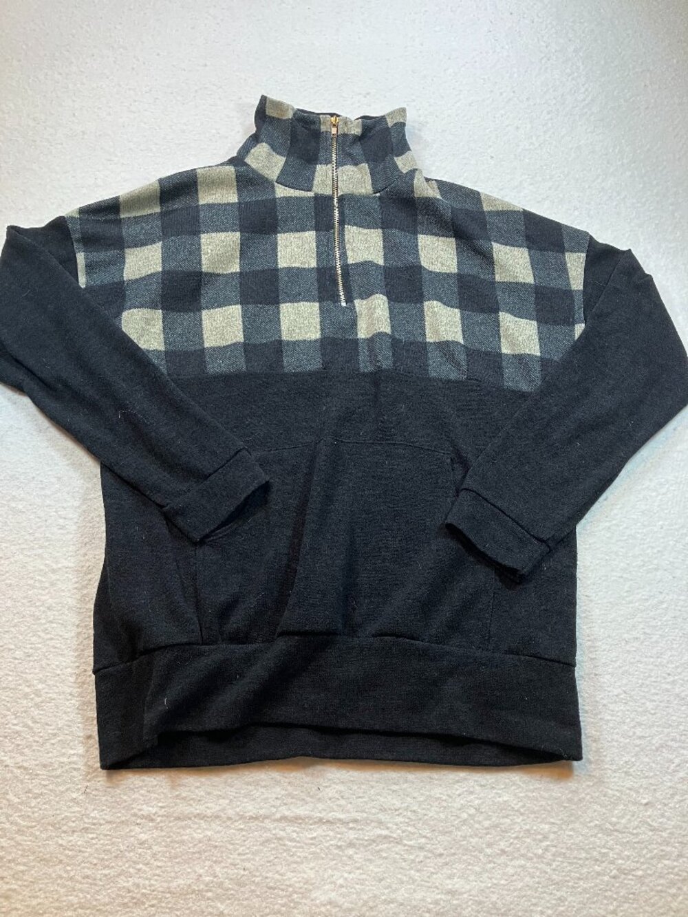 Lovely Melody Made In the USA Quarter Zip Pullover Sweater Womens Sz L